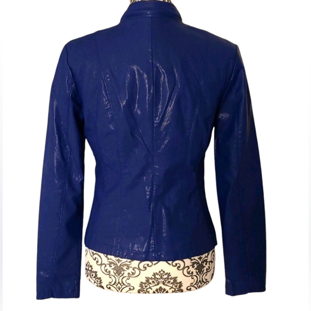 Chado - Blue/Purple Vegan Leather Jacket - Picture 2 of 3